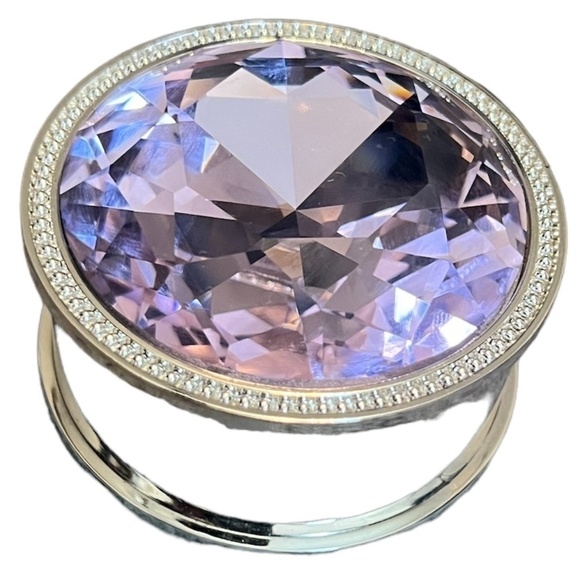 NWOB Lori Greiner Silver Safe keeper Glass Crystal Top Silver Plate Round Box - Picture 2 of 7